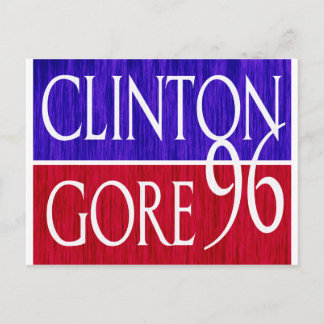 Cartão Postal Clinton Gore 96 - Design