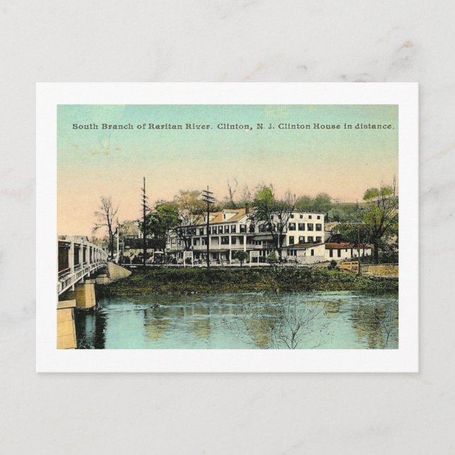 Cartão Postal Clinton House, Clinton, NJ Vintage (Frente)