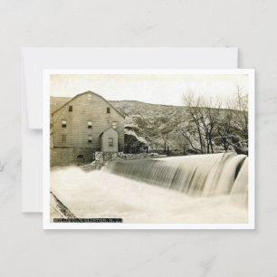 Cartão Postal Clinton NJ Mill e Dam 1910s Vintage inspirados
