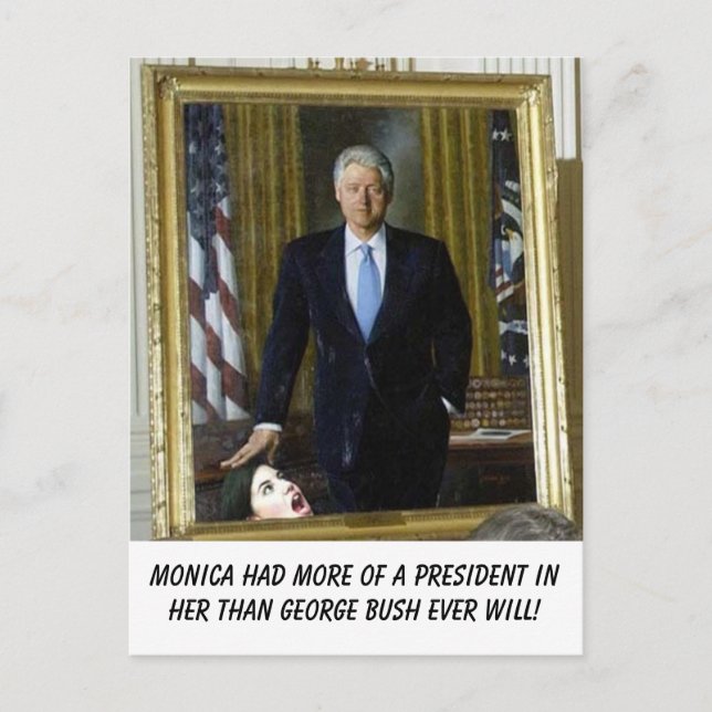 Cartão Postal clinton_retrit_monica, Monica tinha mais de um p.. (Frente)