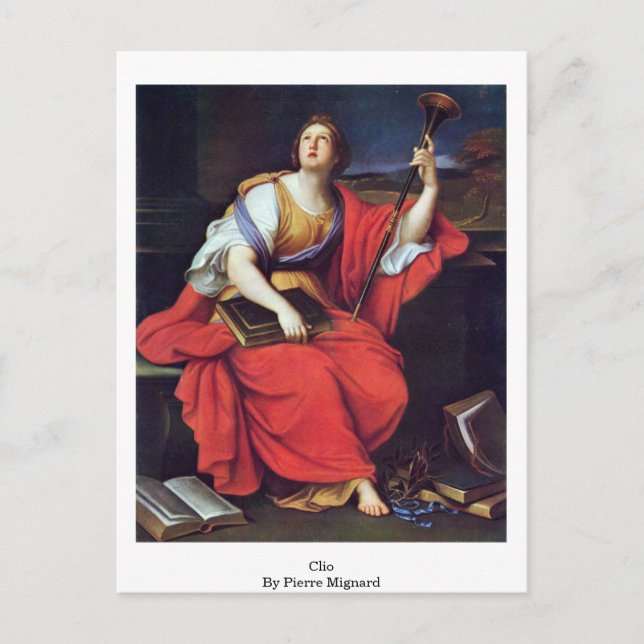 Cartão Postal Clio Por Pierre Mignard (Frente)