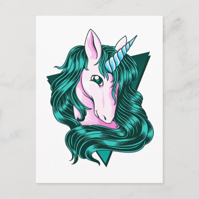 Cartão Postal Clip art Unicorn (Frente)