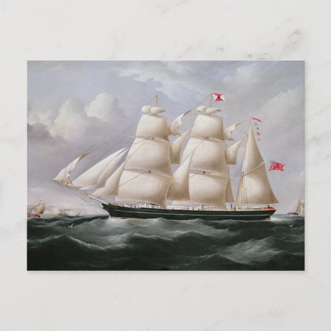 Cartão Postal Clipper Barque "Procymatia" fora de Dover (óleo em (Frente)