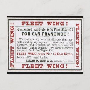 Cartão Postal Clipper Fleet Wing em navegação