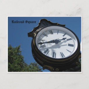 Cartão Postal Clock Railroad Sq.