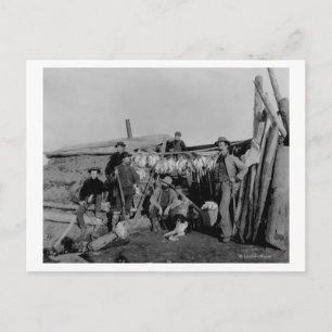 Cartão Postal Clondike homens após caçar o ptarmigan em Nome