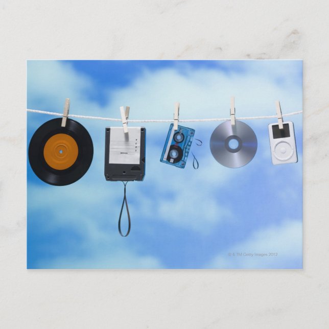 Cartão Postal Clothesline dos meios (Frente)