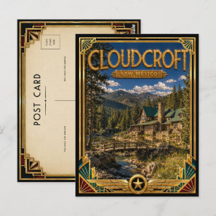 Cartão Postal Cloudcroft Novo México Arte Deco Vintage Era de Ou