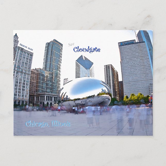 Cartão Postal Cloudgate - Chicago, Illinois (Frente)