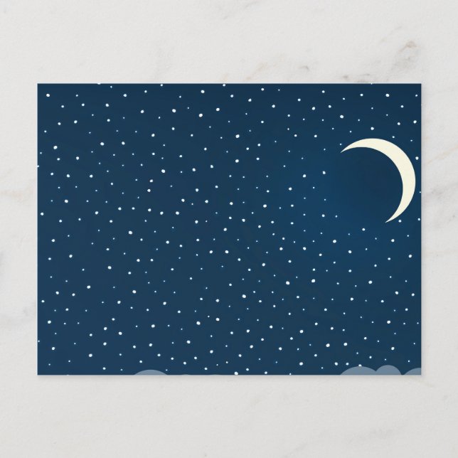 Cartão Postal Cloudy Night Sky (Frente)
