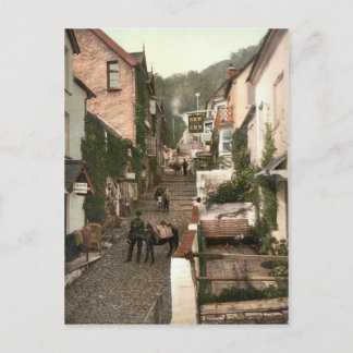 Cartão Postal Clovelly, North Devon, Inglaterra c.1895