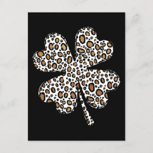 Cartão Postal Clover Shamrock Leopard Spots St. Patrick's Day