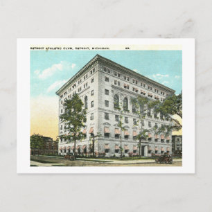 Cartão Postal Clube Atlético, Detroit, Michigan Vintage