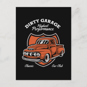 Cartão Postal Clube de Carros e Caminhões Clássicos Dirty Garage