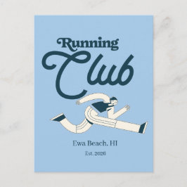 Cartão Postal Clube de Corrida Gráfico Personalizado Azul Marinh