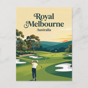 Cartão Postal Clube de Golfe Royal Melbourne Austrália