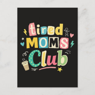 Cartão Postal Clube de Mães Cansadas Café Humor Mãe