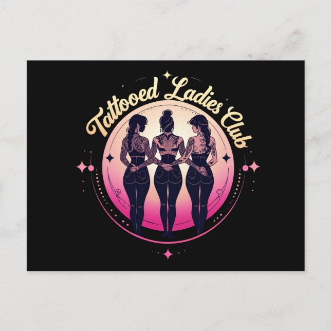 Cartão Postal Clube De Mulheres Tatuadas, Vestido Em Preto (Frente)