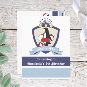 Cartão Postal Clube de Natação de Pinguim Obrigado por Comparece
