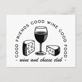 Cartão Postal Clube dos amantes do vinho e do queijo