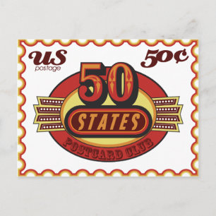 Cartão Postal clube postal de 50 estados