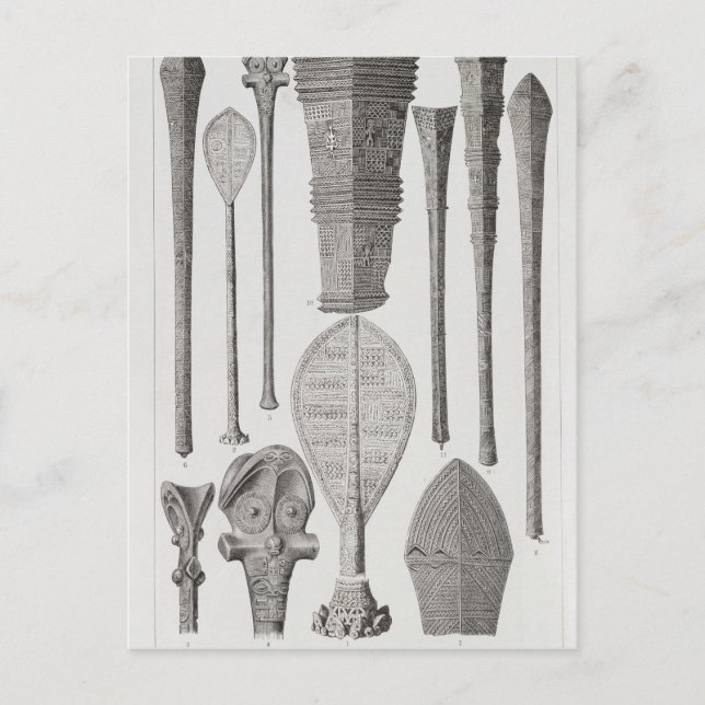 Cartão Postal clubes polinésios e insígnias de patente (Frente)