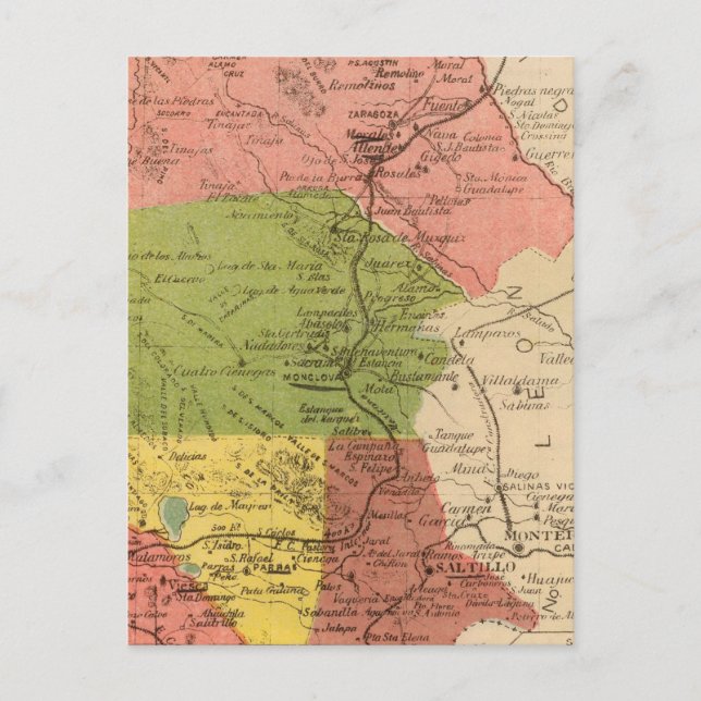 Cartão Postal Coahuila, México (Frente)