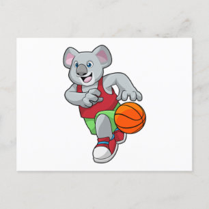 Cartão Postal Coala em esportes de basquete