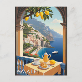 Cartão Postal Coast Amalfi - Cenário Romântico Balcony - Viagem