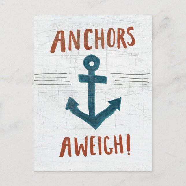 Cartão Postal Coastal Art | Anchors Away (Frente)