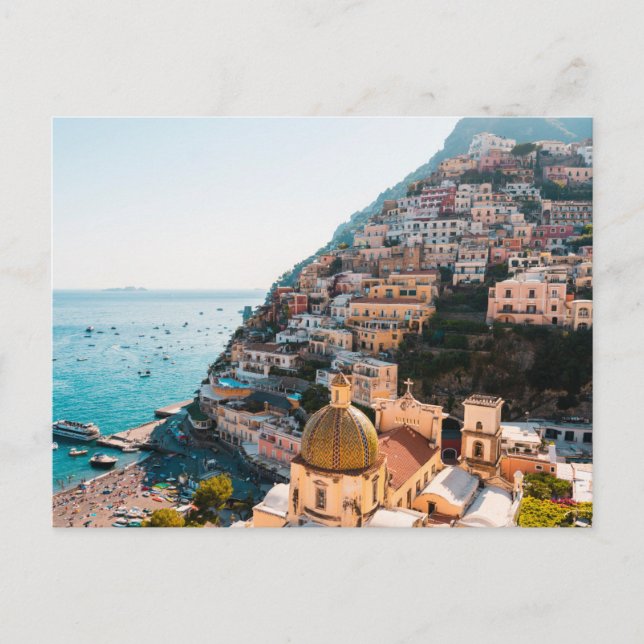 Cartão Postal Coastline | Positano Itália, aldeia Cliffside (Frente)