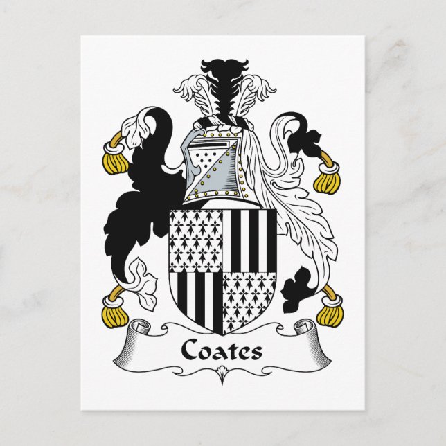 Cartão Postal Coates Family Crest (Frente)