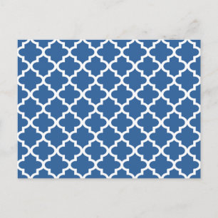 Cartão Postal Cobalt Blue Azulejo Marroquino Trellis