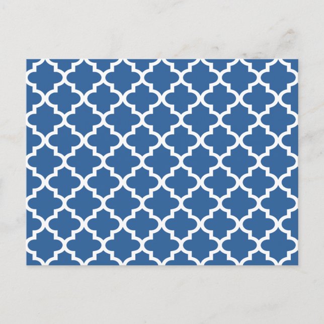Cartão Postal Cobalt Blue Azulejo Marroquino Trellis (Frente)