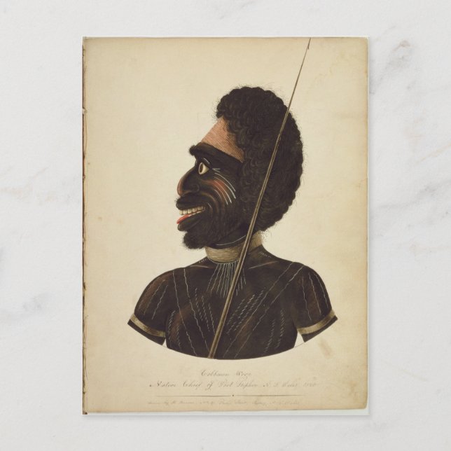 Cartão Postal Cobbawn Wogi, chefe nativo de Porto Stephen (Frente)