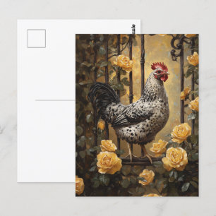 Cartão Postal Cobertura Específica com Pintor de Óleo de Rosas A