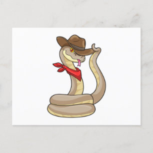 Cartão Postal Cobra como Cowboy com Cachecol