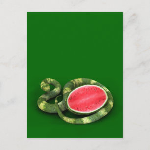 Cartão Postal Cobra de Melancia Verde