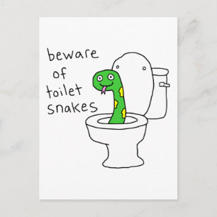 Cartão Postal Cobras de Banheiro Humor de Banheiro Engraçado 