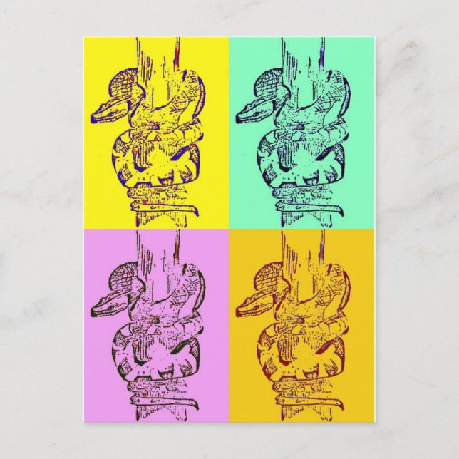 Cartão Postal Cobras de pop Art (Frente)