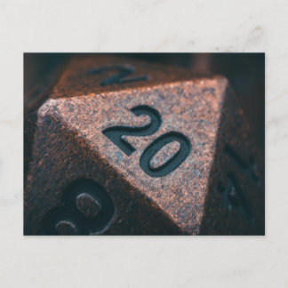 Cartão Postal Cobre Espetado D20 Poliedral