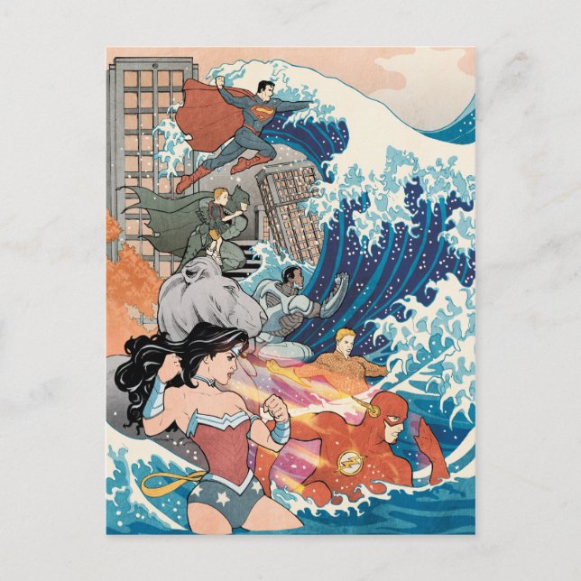 Cartão Postal Cobrir 15 da Liga da Justiça (Frente)