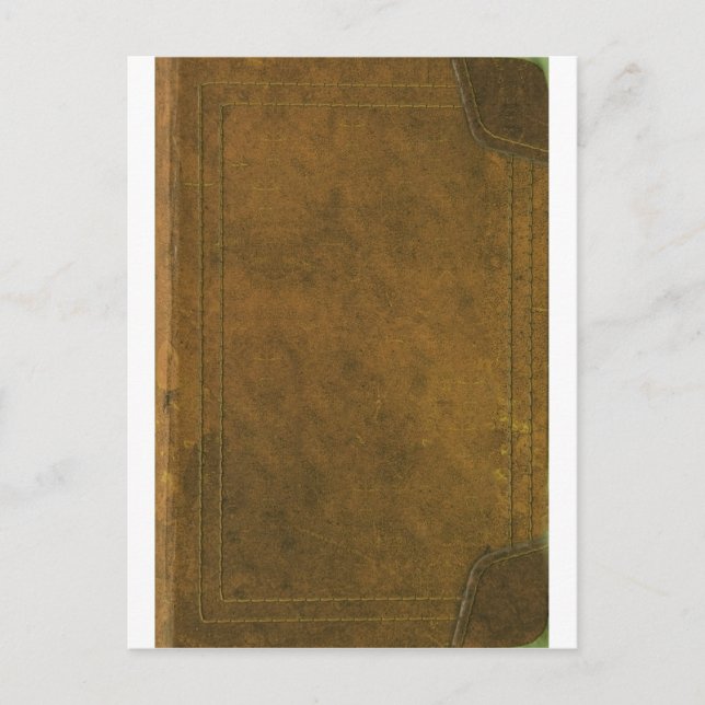 Cartão Postal cobrir antigo de livros de couro (Frente)