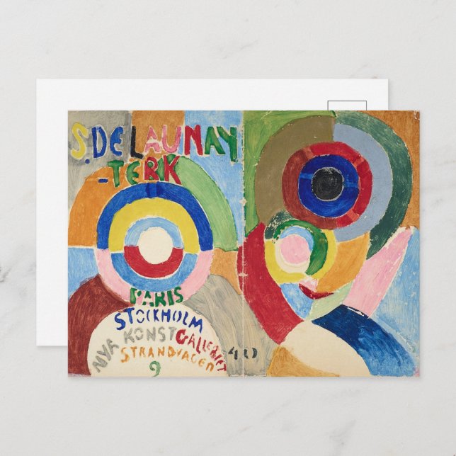 Cartão Postal Cobrir autorretrato | Sonia Delaunay-Terk | (Frente/Verso)