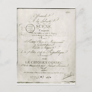 Cartão Postal Cobrir da pontuação "Offrande a la Liberte"