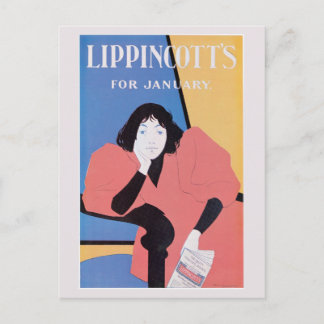 Cartão Postal Cobrir da revista Vintage art Nouveau Janeiro