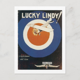 Cartão Postal Cobrir de canalização Lucky Lindy Vintage