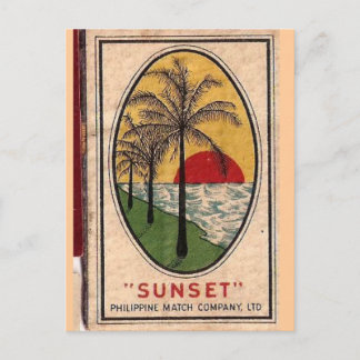 Cartão Postal cobrir de matchbook filipine cerca de 1940