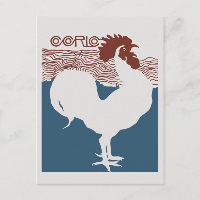 Cartão Postal Cobrir de revista francesa do vetor retro art nouv (Frente)