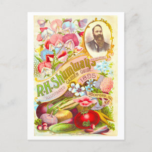 Cartão Postal Cobrir do Guia de Jardim da Mancha Vintage 1895